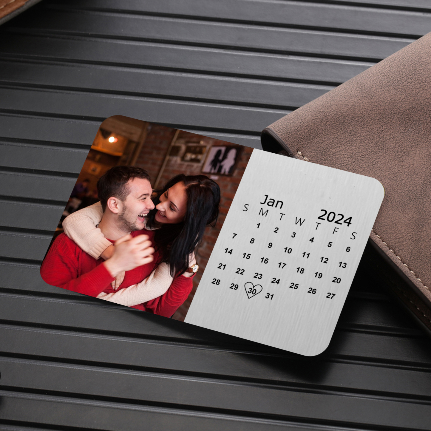 Carte Porte-Feuille Personnalisée avec Photo et Date - Cadeau Émotionnel et Pratique | Jessemade