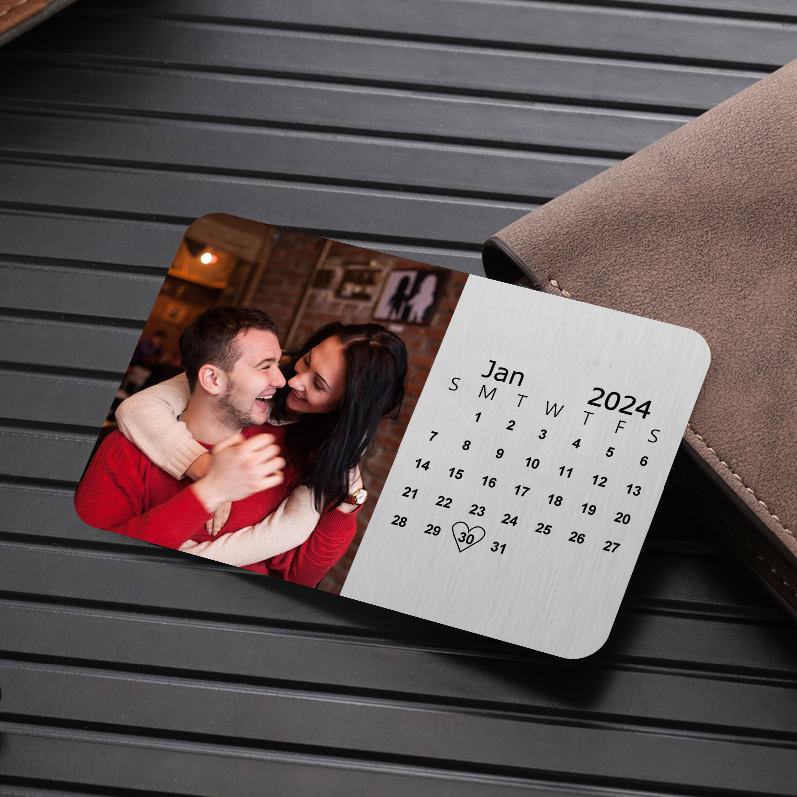 Carte Porte-Feuille Personnalisée avec Photo et Date - Cadeau Émotionnel et Pratique | Jessemade