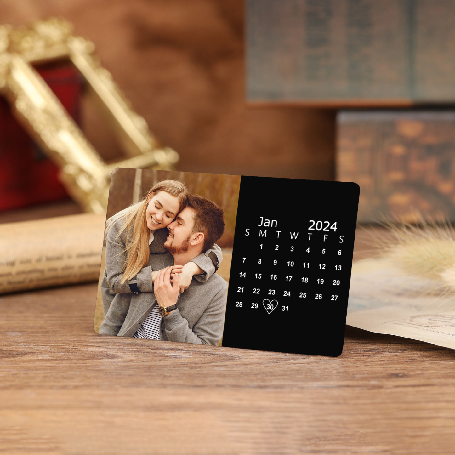 Carte Portefeuille Personnalisée avec Photo et Date Carte Porte-Monnaie pour Couple La Saint-Valentin | Jessemade