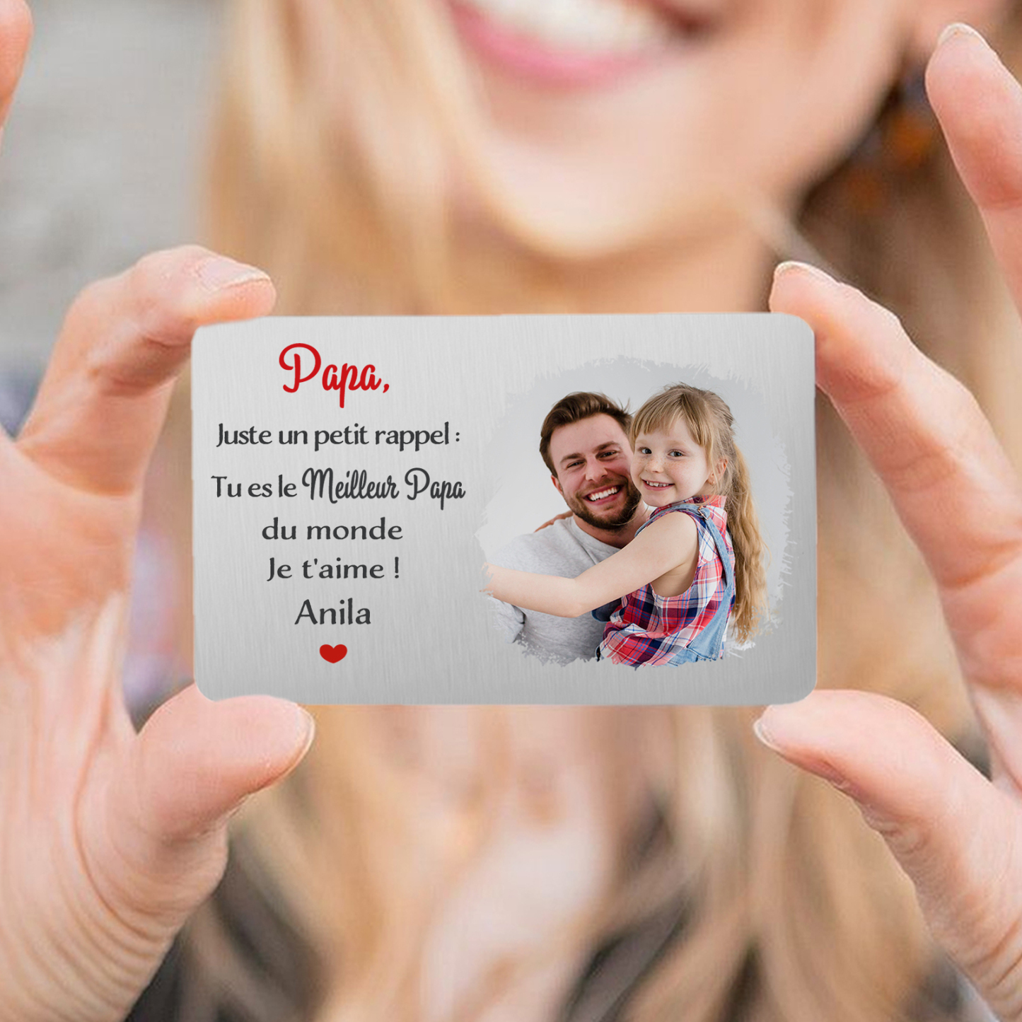 À Papa - Carte Portefeuille Personnalisée avec Photo et Prénom Carte Porte-Monnaie pour Père | Jessemade