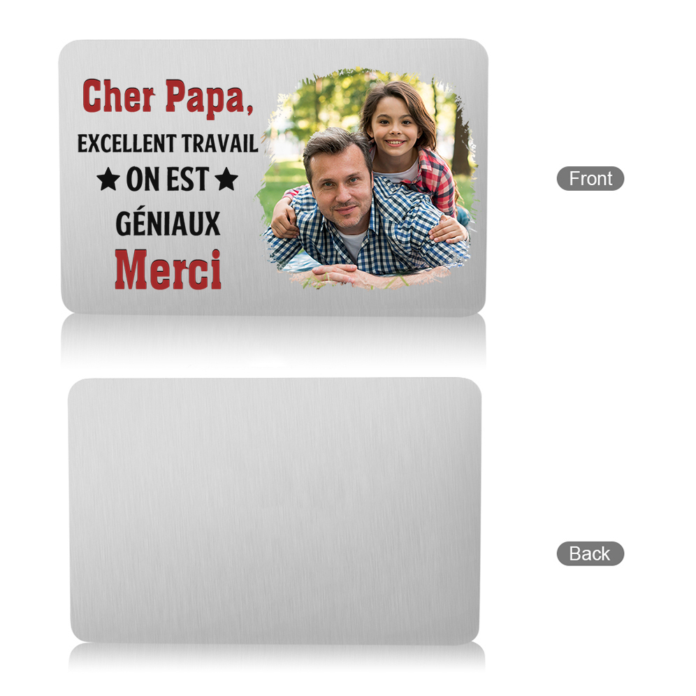 À Papa - Carte Portefeuille Photo Personnalisée Carte Porte-Monnaie pour Papa | Jessemade