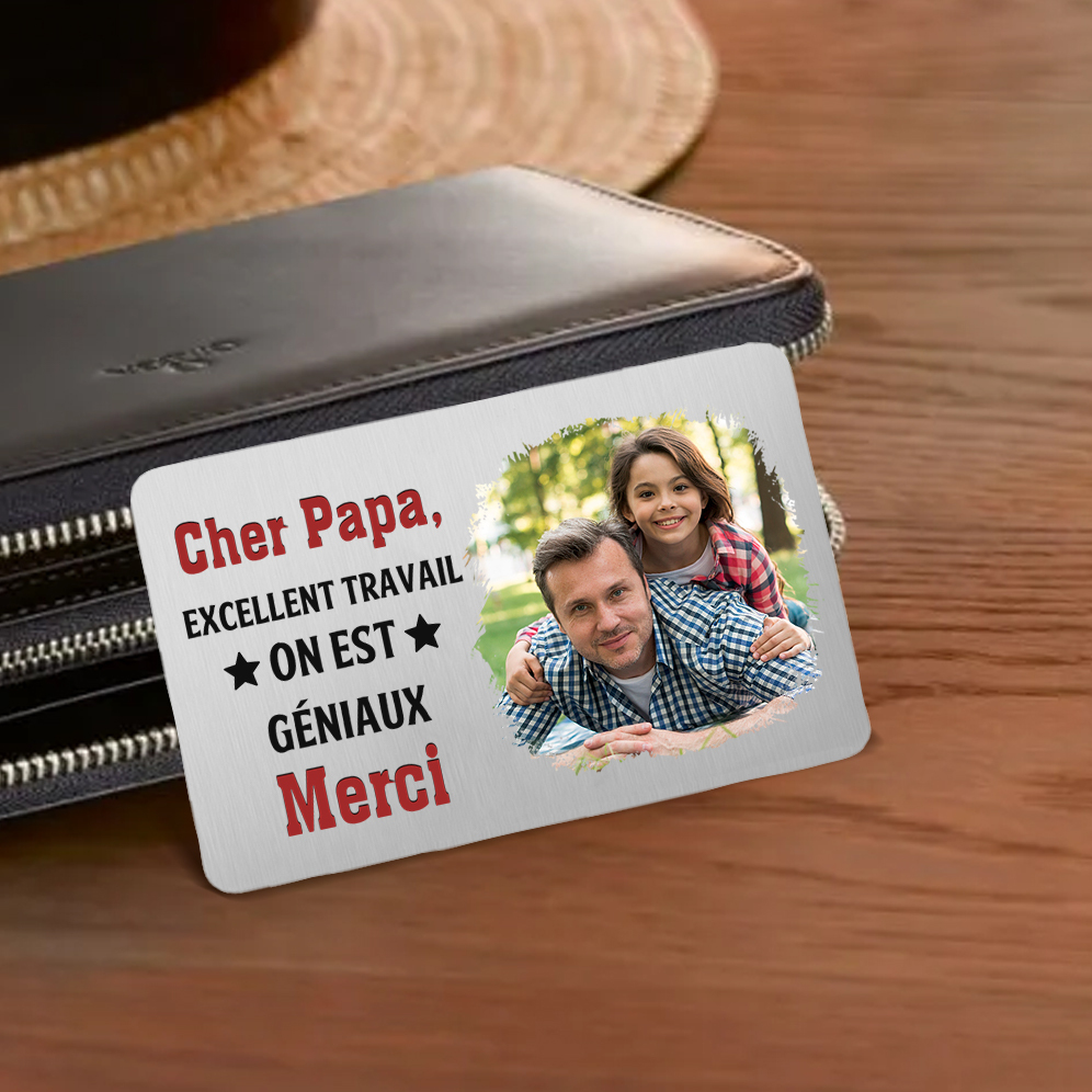 À Papa - Carte Portefeuille Photo Personnalisée Carte Porte-Monnaie pour Papa | Jessemade