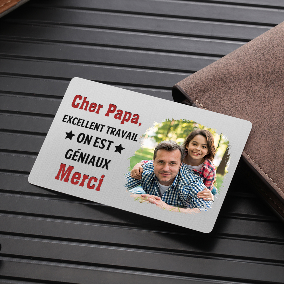 À Papa - Carte Portefeuille Photo Personnalisée Carte Porte-Monnaie pour Papa | Jessemade