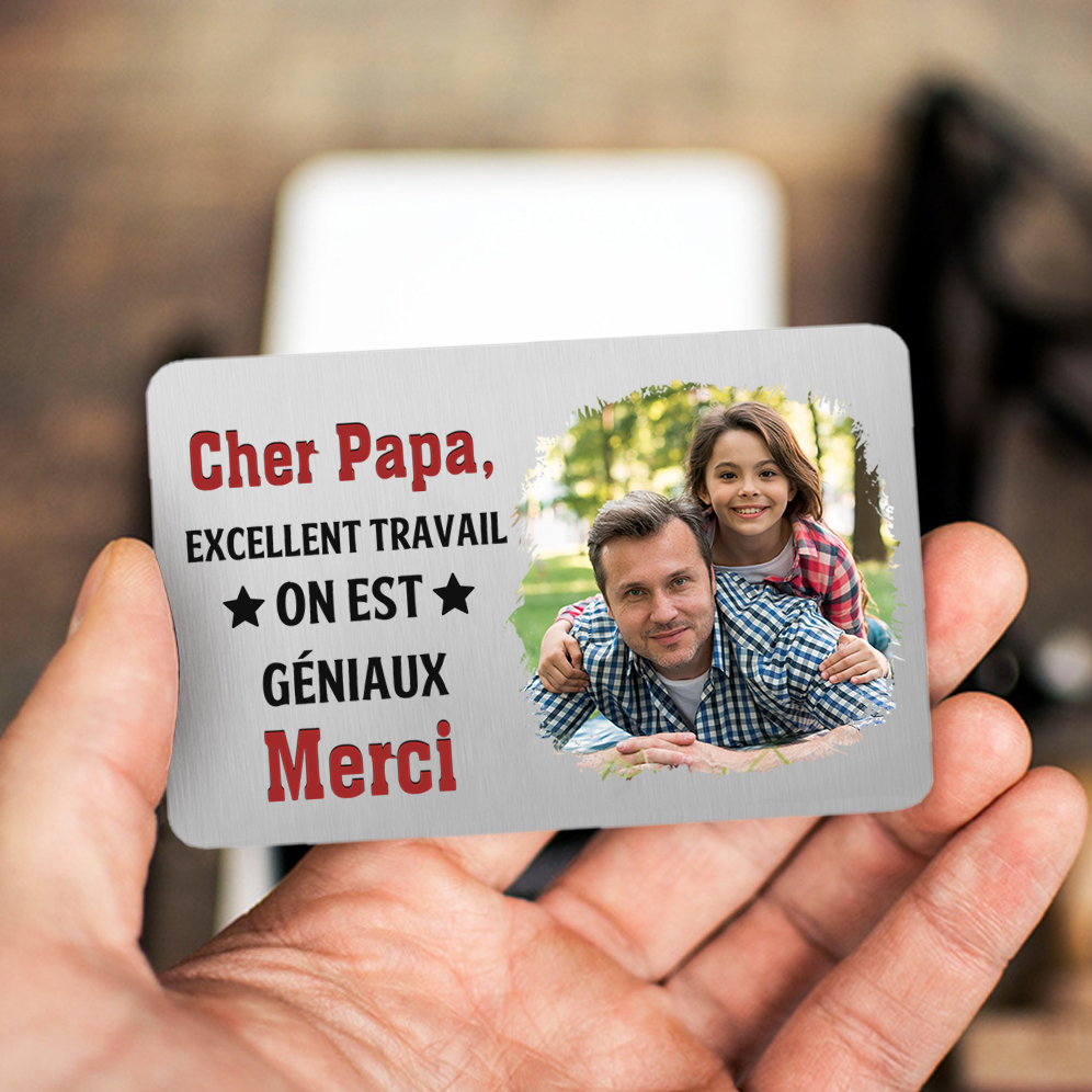 À Papa - Carte Portefeuille Photo Personnalisée Carte Porte-Monnaie pour Papa | Jessemade