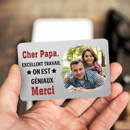 À Papa - Carte Portefeuille Photo Personnalisée Carte Porte-Monnaie pour Papa | Jessemade