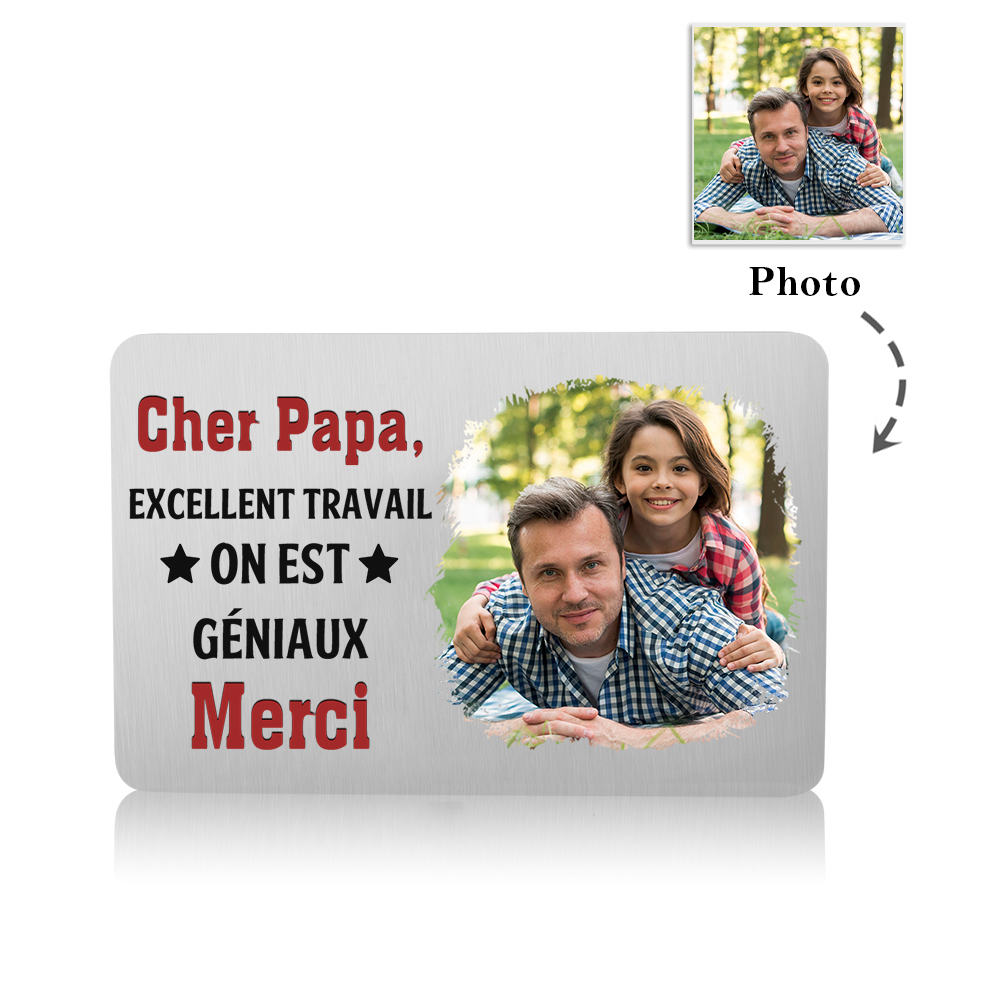 Méta-titre : Carte Porte-Monnaie Personnalisée – Gravure Message & Photo Souvenir | Jessemade