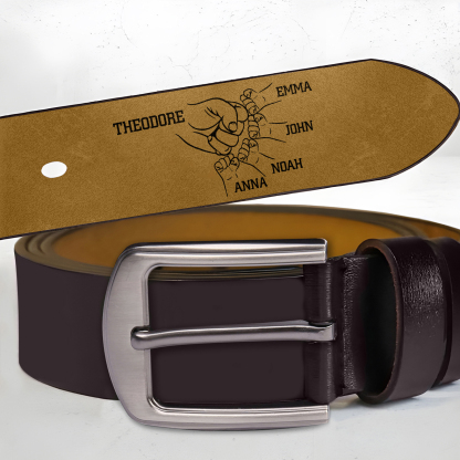 Ceinture en cuir personnalisée avec gravure de prénoms – Cadeau unique et élégant pour homme | Jessemade