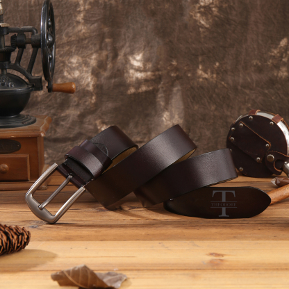 À Papa/Papi - Ceinture en Cuir Poing 3 Prénoms Personnalisés Avec Initiale Cadeau pour Homme | Jessemade