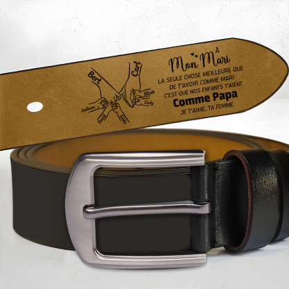 Ceinture en cuir personnalisée pour homme – Élégante, ajustable et gravée, cadeau unique | Jessemade