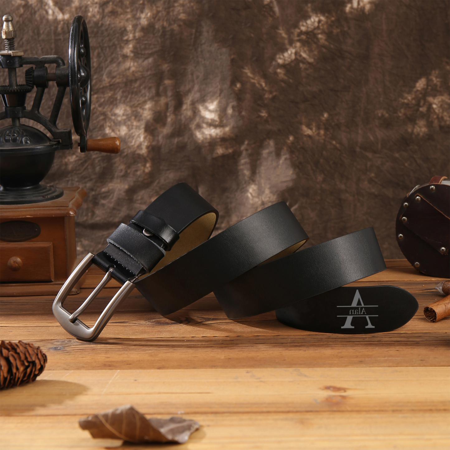 À mon Papa - Ceinture en Cuir Personnalisé avec 6 Prénoms et Lettre Cadeau pour Homme | Jessemade