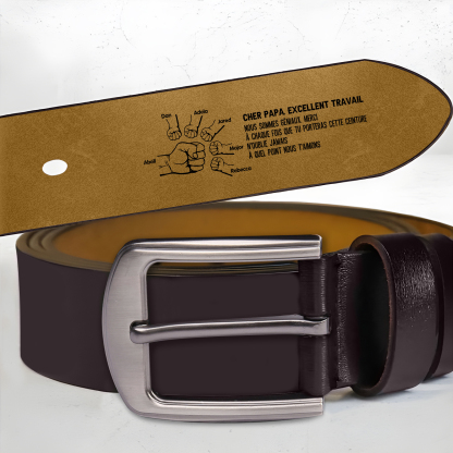 Ceinture personnalisée papa en cuir avec message gravé – Cadeau utile et émouvant | Jessemade