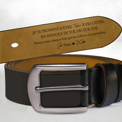 Ceinture en Cuir Personnalisée avec Message Caché – Cadeau Unique pour Homme | Jessemade
