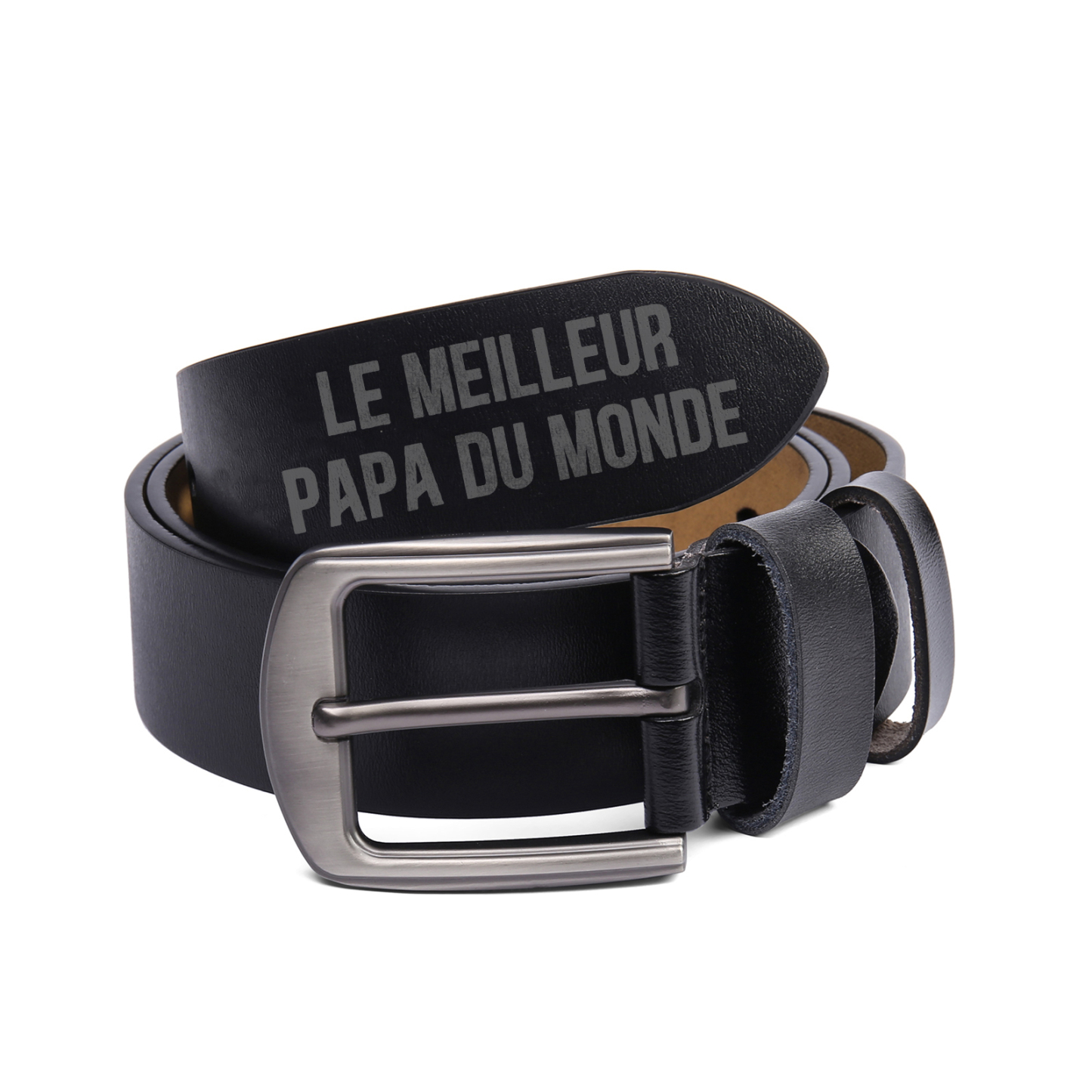 À mon Papa - Ceinture en Cuir Personnalisé avec 4 Prénoms et 2 Textes Meilleur Papa du Monde Cadeau pour Homme | Jessemade