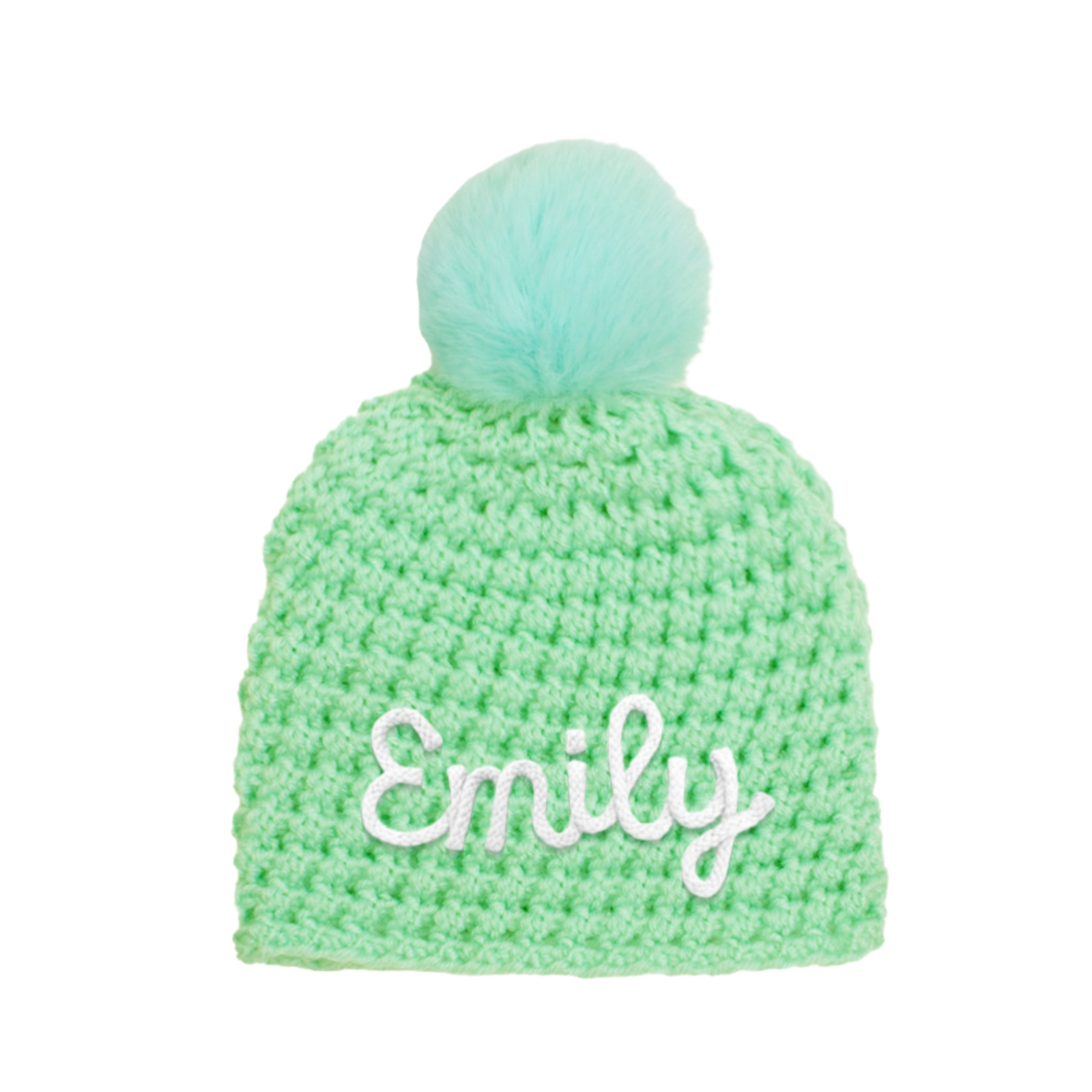 Bonnet Bébé Personnalisé avec Prénom et Pompon Doux – Tricot Chaud Hiver