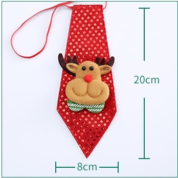 Cravate de Noël Rouge et Verte avec Rennes et Père Noël Cadeau pour enfant | Jessemade