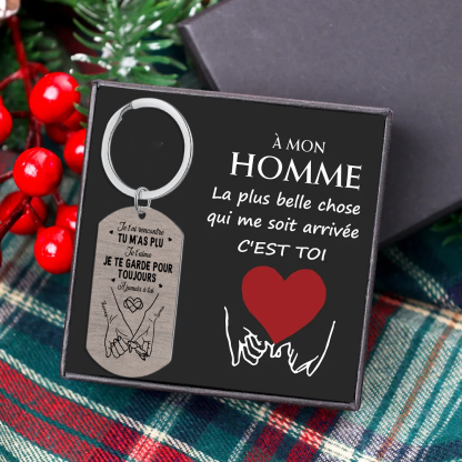 Porte-Clés Couple Câlin Personnalisé - Je te garde pour toujours