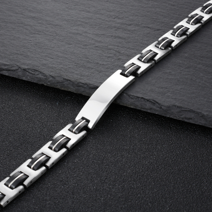 Coffret Cadeau 3PCS - Portefeuille Bracelet et Stylo Prénom et Texte Personnalisés avec Photo Cadeau pour Homme | Jessemade
