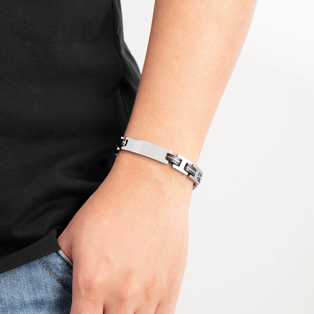 Coffret Cadeau 3PCS - Portefeuille Bracelet et Stylo Prénom et Texte Personnalisés avec Photo Cadeau pour Homme | Jessemade