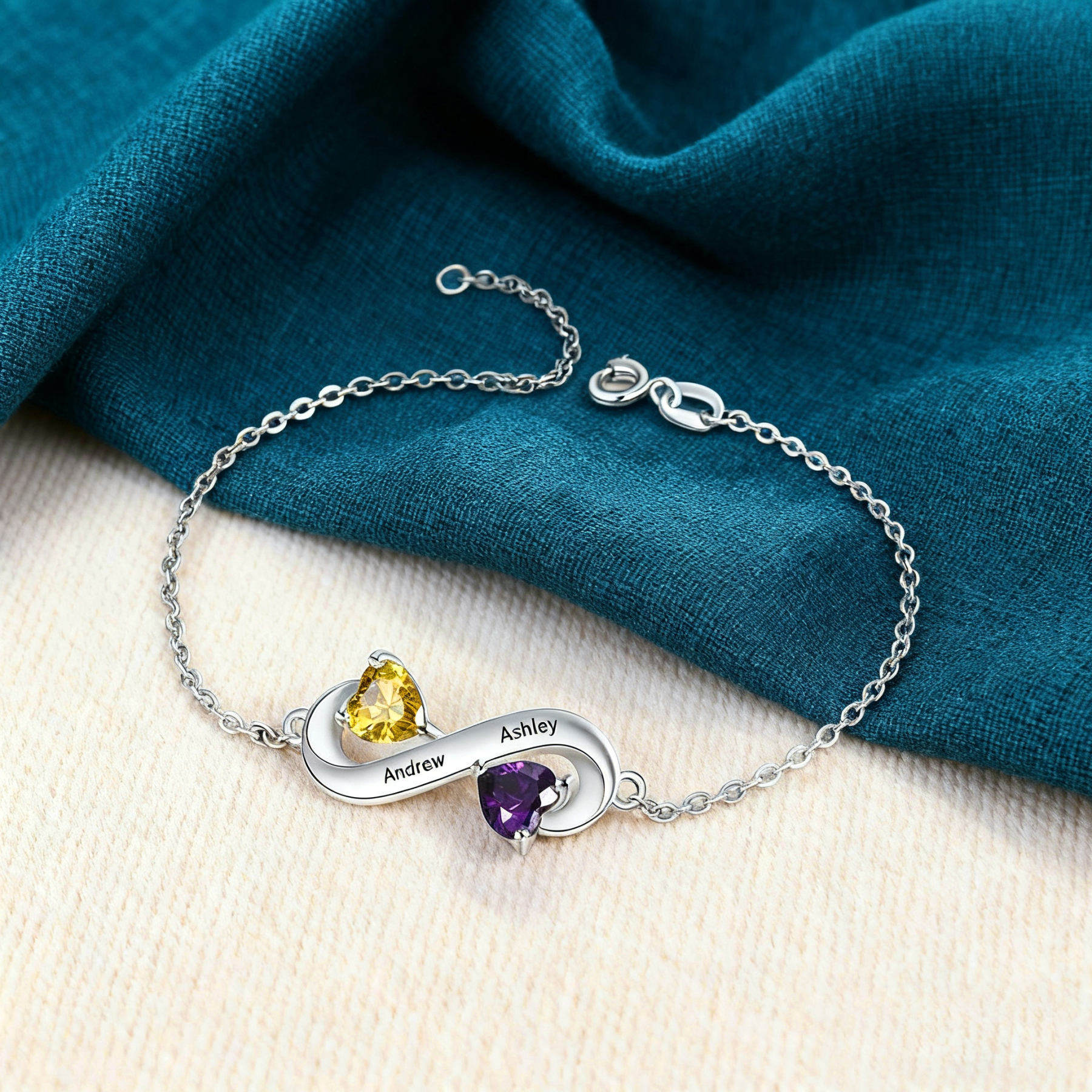 Bracelet reglable 2 Pierre de Naissance