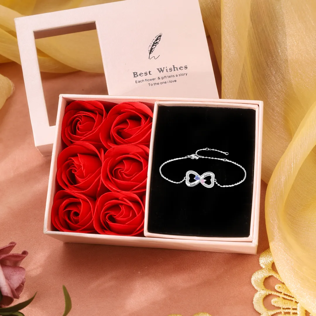 Bracelet infini argent 925 personnalisé 1–3 prénoms | Jessemade