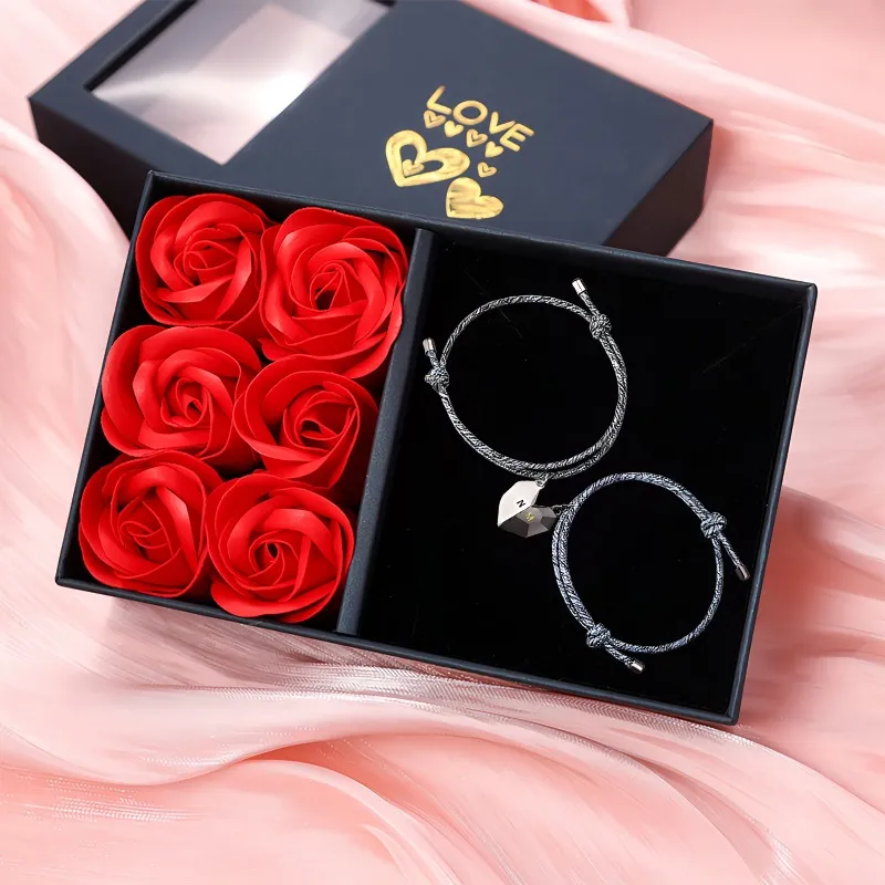 2 PCS Bracelets 2 Letrres Personnalisés Bracelet en Commun pour Couple | Jessemade