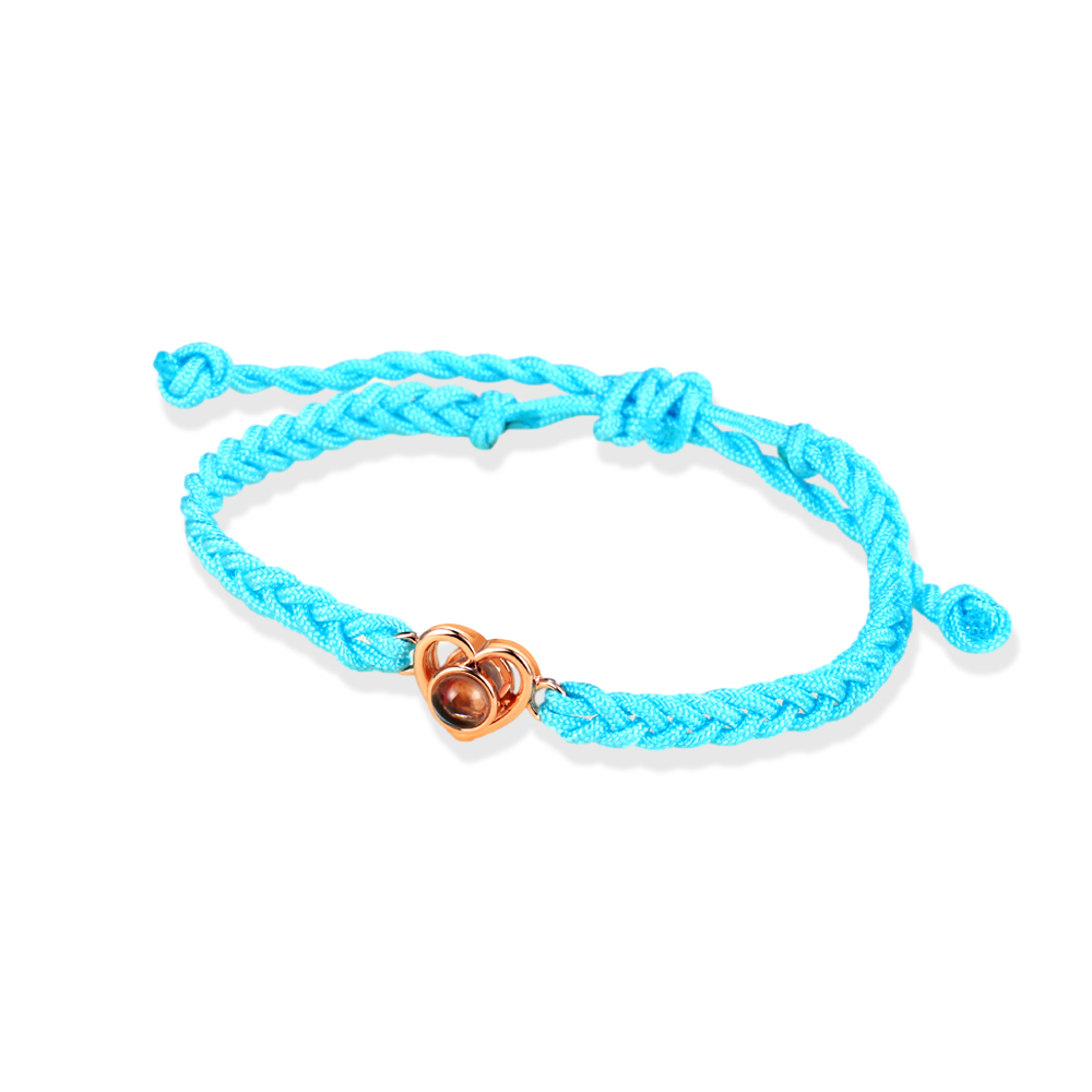 Bracelet Projection de Pierres 1 Photo Personnalisée Blanc rose bleu et noir Bracelet Projection | Jessemade