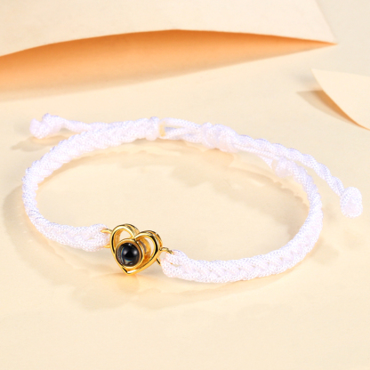 Bracelet Projection de Pierres 1 Photo Personnalisée Blanc Bracelet Projection | Jessemade