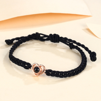 Bracelet Projection de Pierres 1 Photo Personnalisée Blanc rose bleu et noir Bracelet Projection | Jessemade