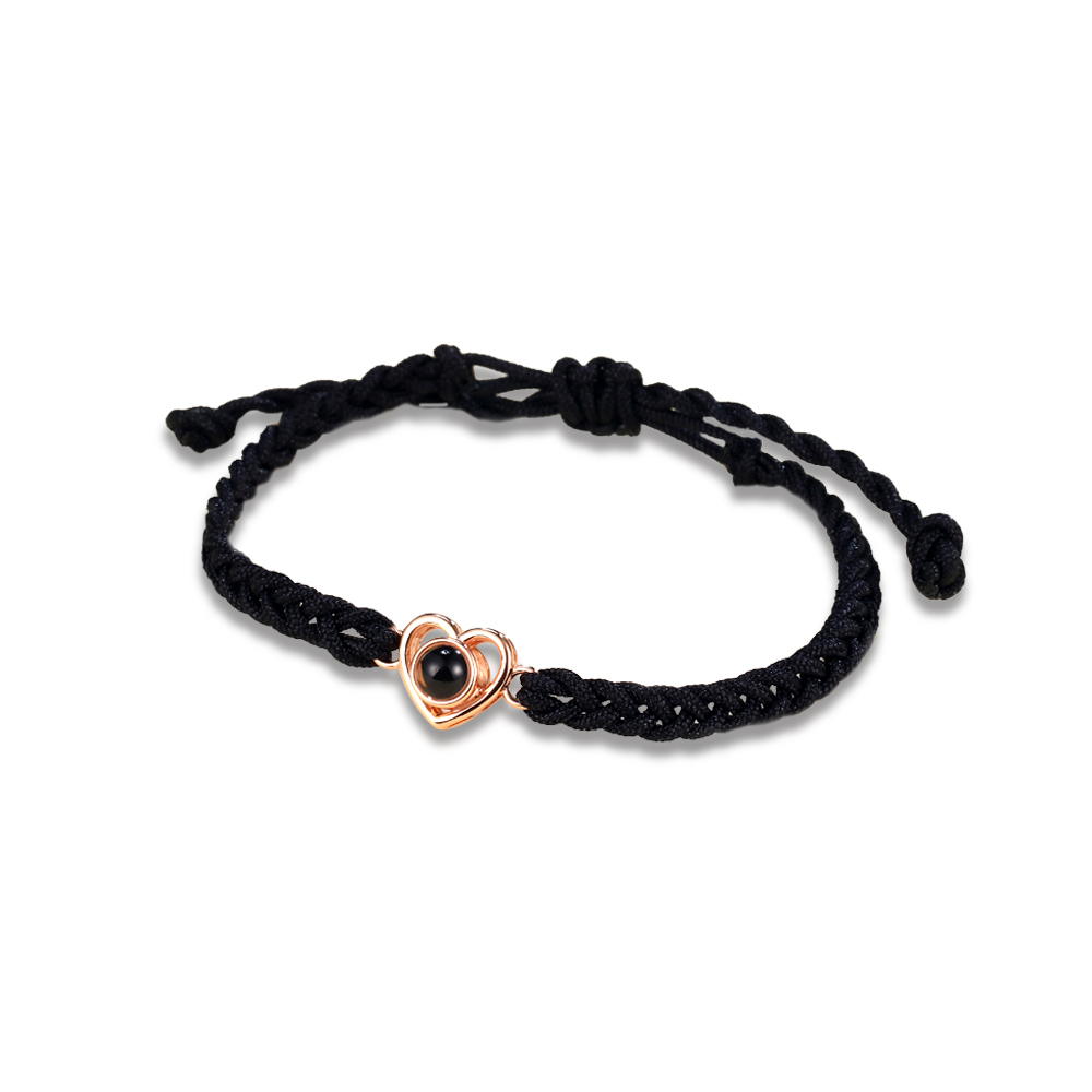 Bracelet Projection de Pierres 1 Photo Personnalisée Blanc rose bleu et noir Bracelet Projection | Jessemade