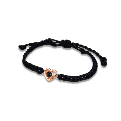 Bracelet Projection de Pierres 1 Photo Personnalisée Blanc rose bleu et noir Bracelet Projection | Jessemade