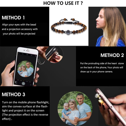 À mon Papi Bracelet Photo Projection Bracelet Personnalisé Cadeau pour Homme｜Jessemade