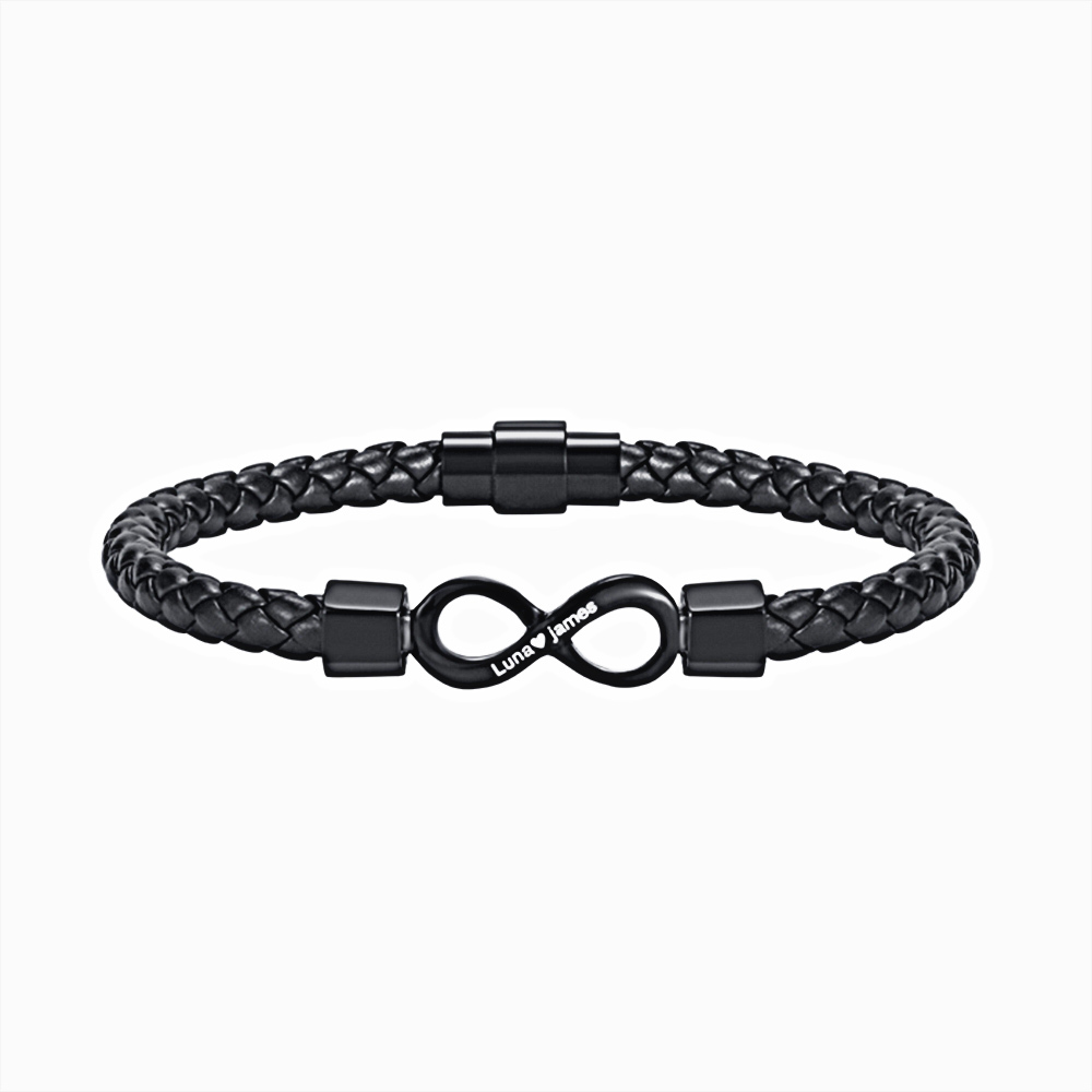 À Mon Papi Bracelet Personnalisé Infini 2 Prénoms Personnalisés Bracelet Personnalisé Homme｜Jessemade