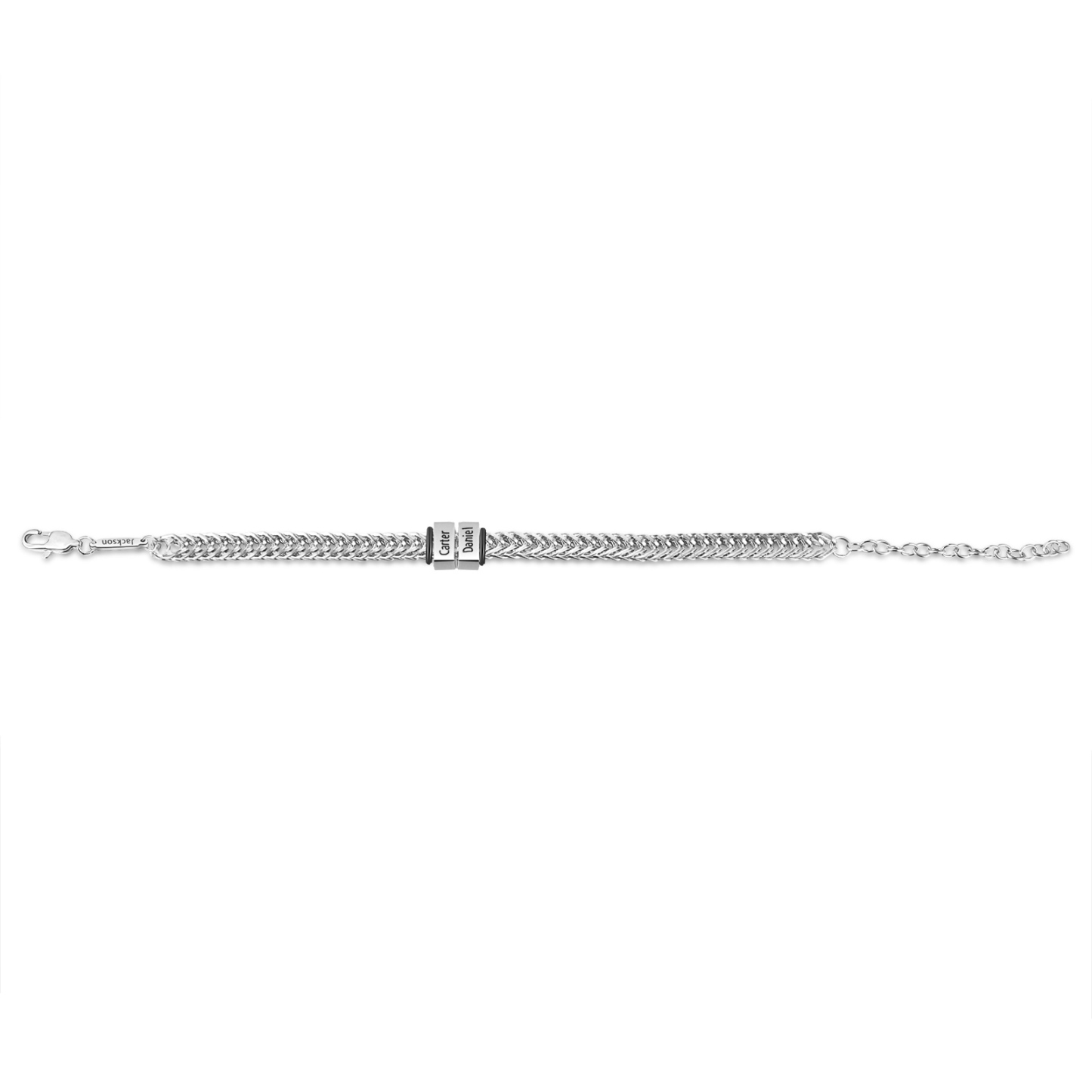 Bracelet Homme en acier inoxydable Personnalisée avec 3 Prénoms Bracelet Personnalisable Argent, Or et Noir | Jessemade