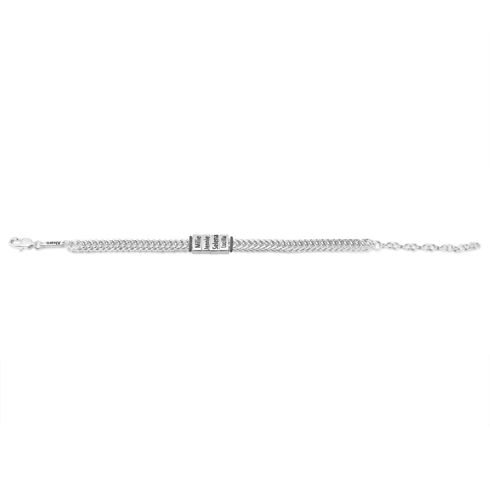 Bracelet Homme en acier inoxydable Personnalisée avec 5 Prénoms Bracelet Personnalisable Argent, Or et Noir | Jessemade