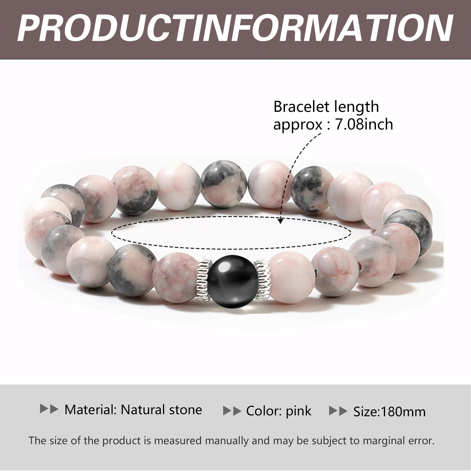 À Ma Fille - Bracelets de Perles de Pierre - Cadeau Rentrée Scolaire avec Carte