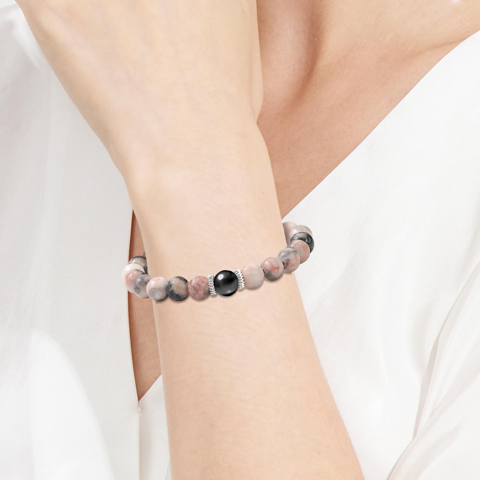 À Ma Fille - Bracelets de Perles de Pierre - Cadeau Rentrée Scolaire avec Carte