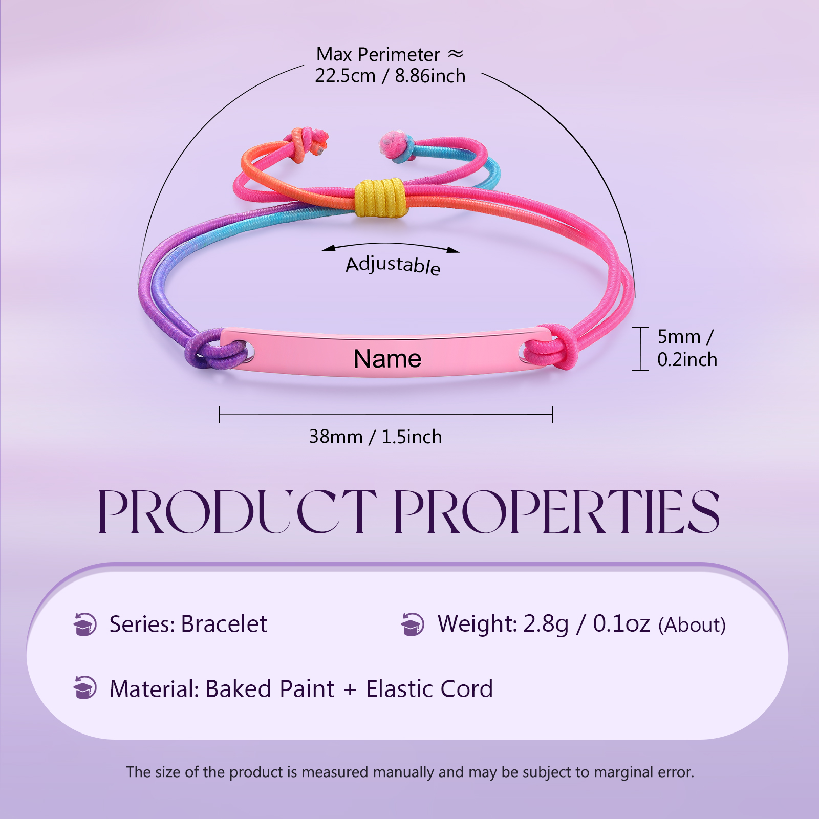 Bracelets 1 Prenom Personnalise - Cadeau Rentrée Scolaire Premier Jour d’École pour Enfants