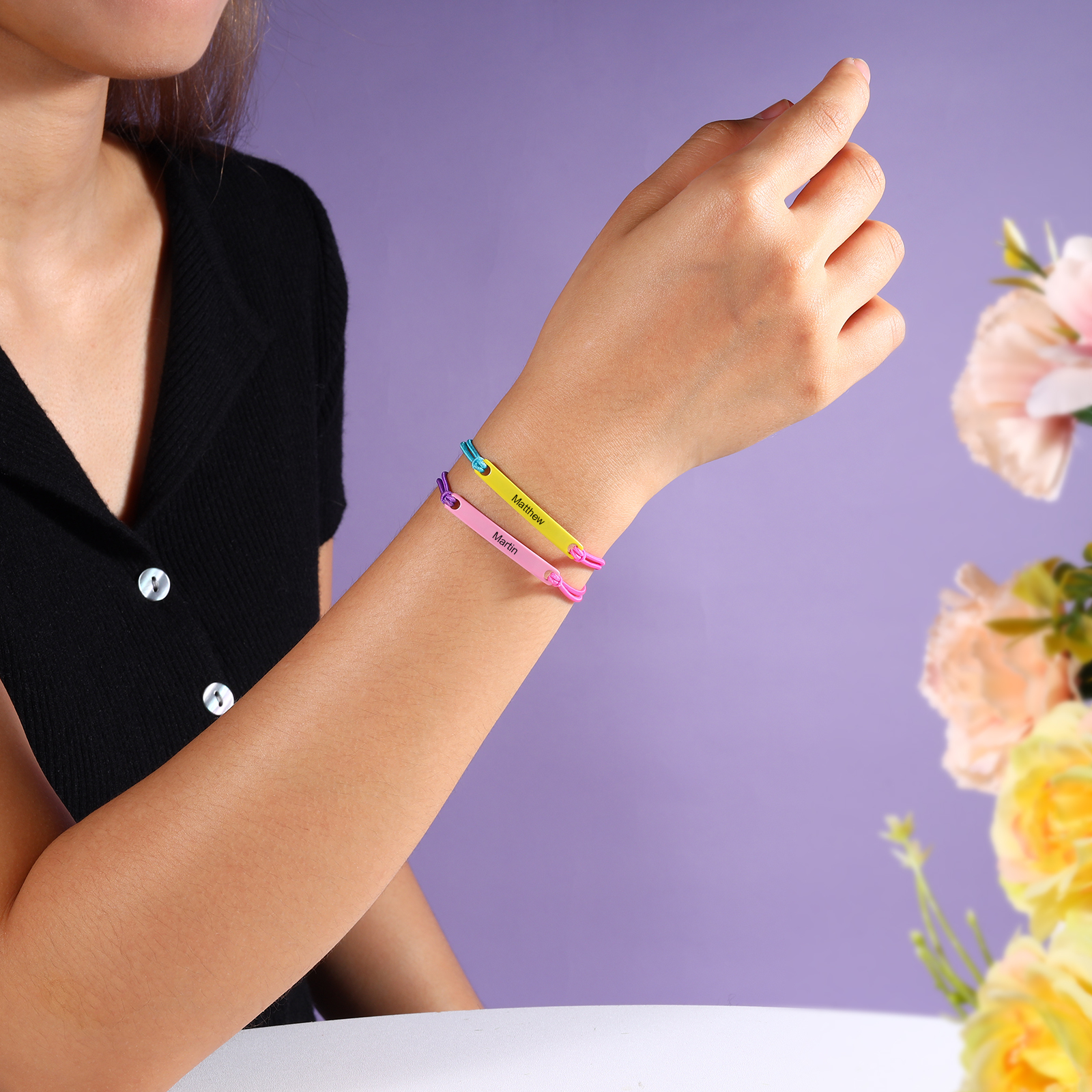 Bracelets 1 Prenom Personnalise - Cadeau Rentrée Scolaire Premier Jour d’École pour Enfants