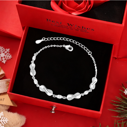 Bracelet Prénom Personnalisé pour Femme – Jusqu’à 5 Noms, Bracelet Infini Symbolique d’Amour