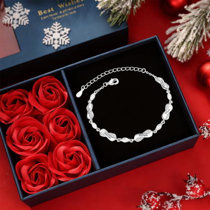 Bracelet Prénom Personnalisé pour Femme – Jusqu’à 5 Noms, Bracelet Infini Symbolique d’Amour