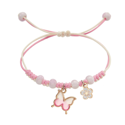 Bracelet Papillon et Fleur- Cadeau Rentrée Scolaire Premier Jour d’École pour Enfants
