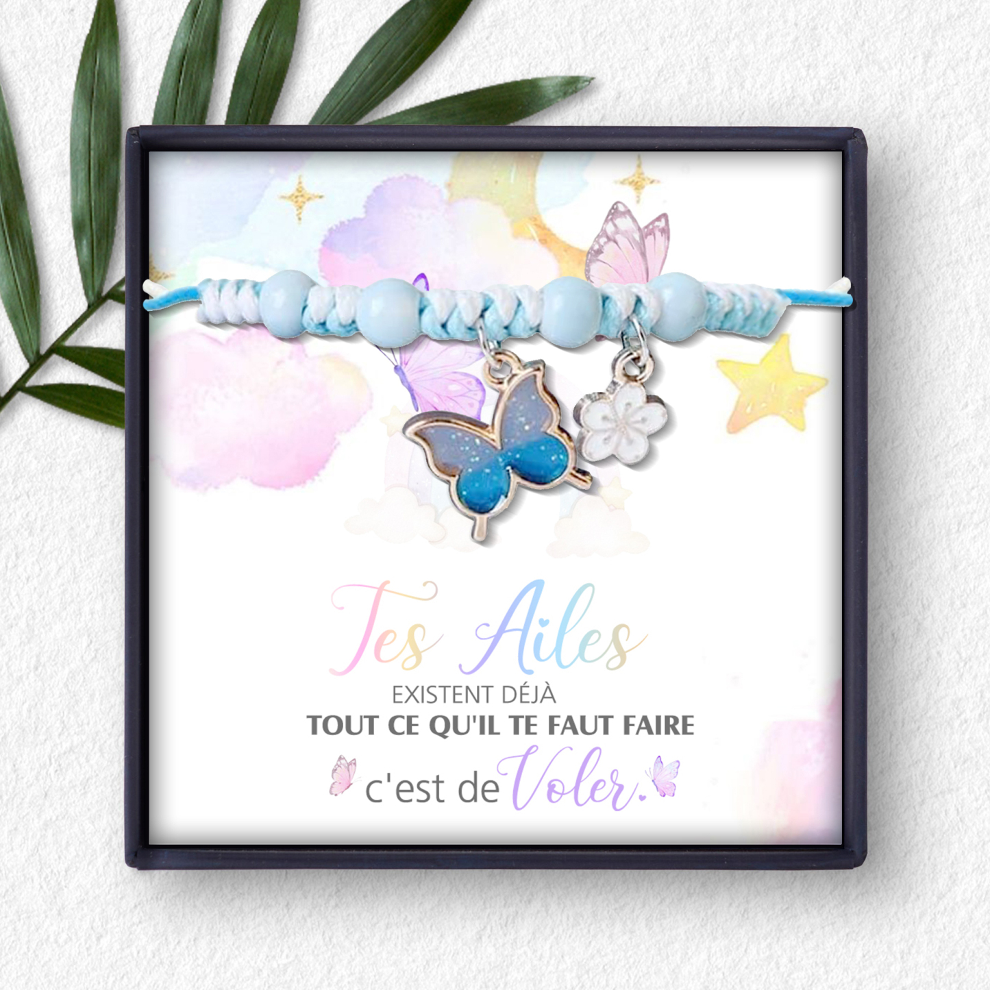 Bracelet Papillon et Fleur- Cadeau Rentrée Scolaire Premier Jour d’École pour Enfants