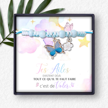 Bracelet Papillon et Fleur- Cadeau Rentrée Scolaire Premier Jour d’École pour Enfants