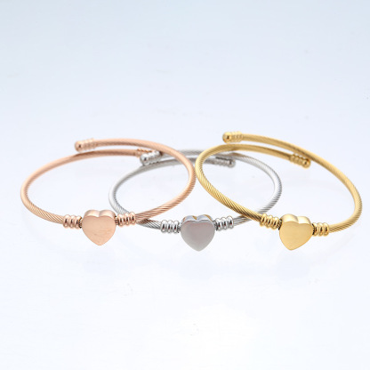 Bracelet Cœur en Acier Inoxydable Élégance et Durabilité bracelet personnalisé femme Cadeau pour femme｜Jessemade