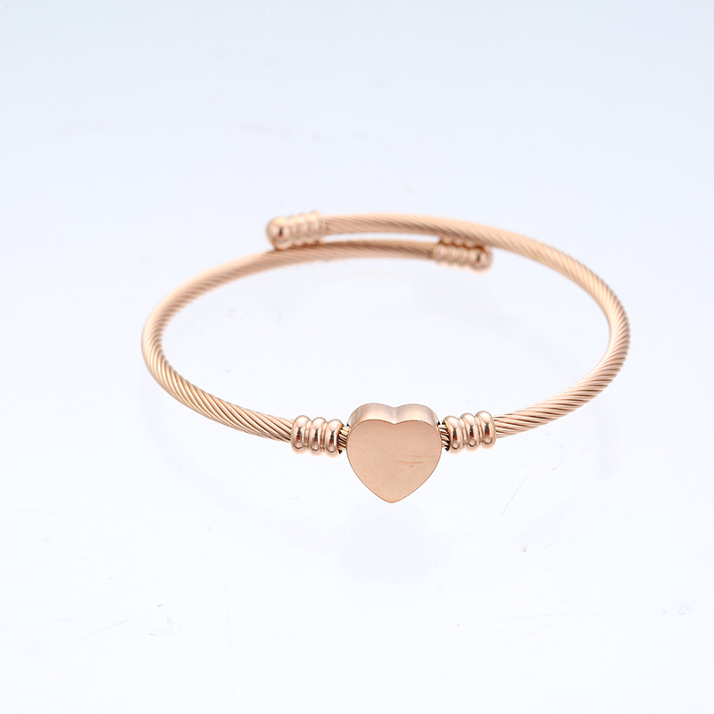 Bracelet Cœur en Acier Inoxydable Élégance et Durabilité bracelet personnalisé femme Cadeau pour femme｜Jessemade