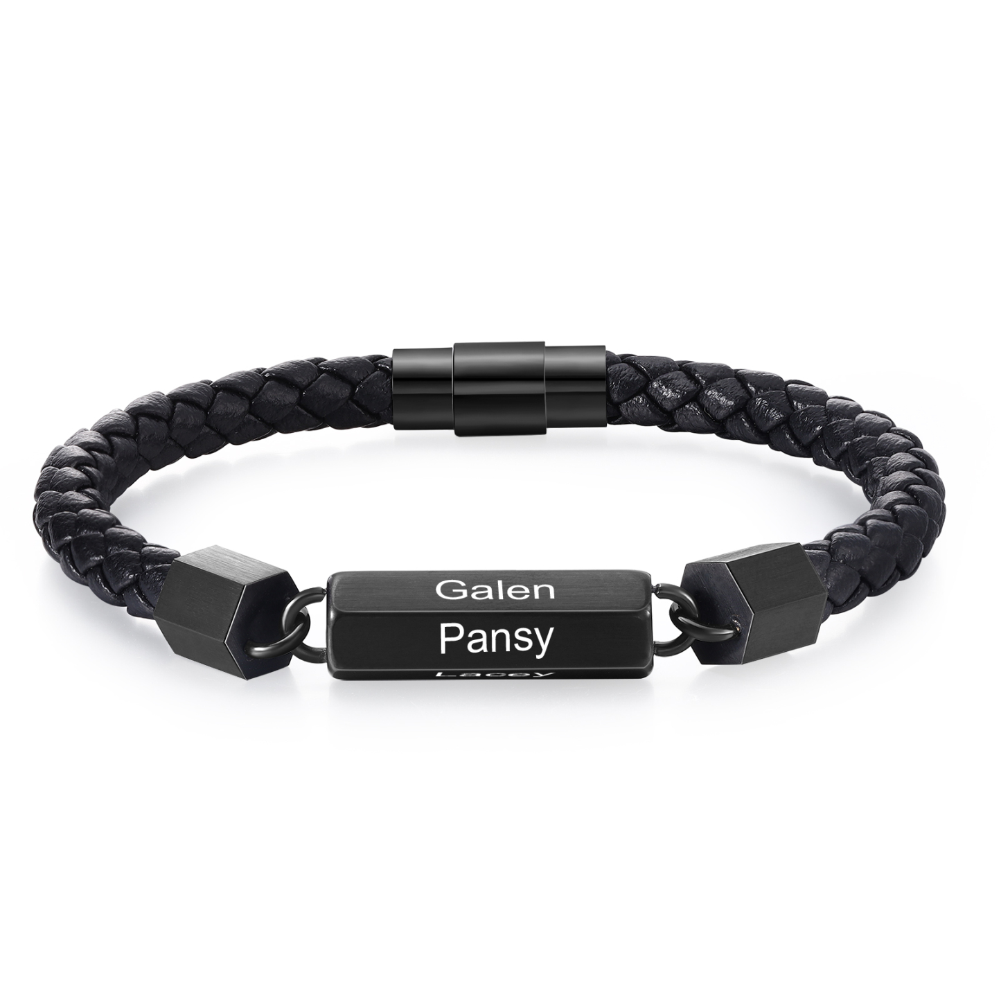 À Mon Homme Bracelet 5 Prénoms Personnalisés Bracelets Personnalisé Hommes Or noir argent| Jessemade