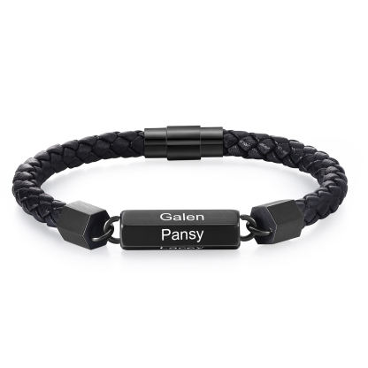 À Mon Homme Bracelet 5 Prénoms Personnalisés Bracelets Personnalisé Hommes Or noir argent| Jessemade