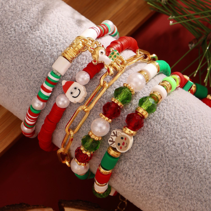 5 PCS Bracelets de Noël Père Noël et Renne｜Jessemade