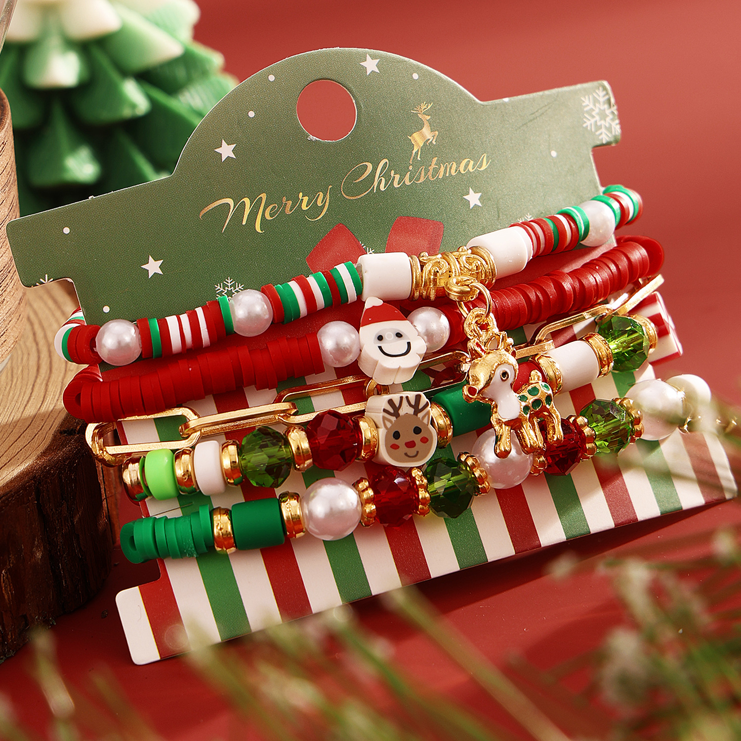 5 PCS Bracelets de Noël Père Noël et Renne｜Jessemade