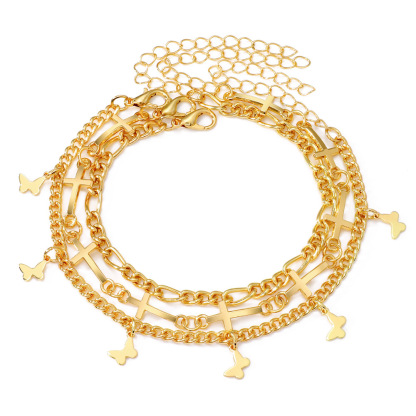 Bracelet de Noël avec Breloques Cloche et Couronne Rouge et Doré｜Jesse